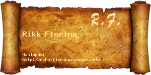Rikk Florina névjegykártya